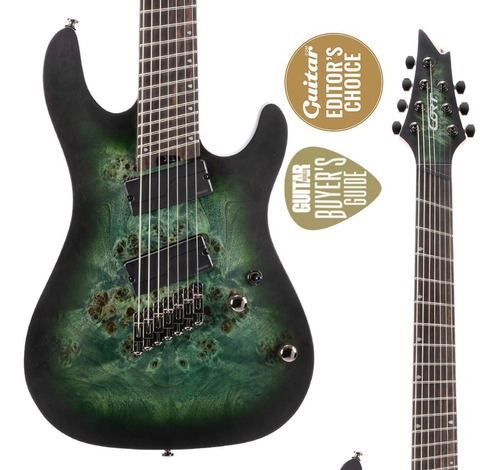 Guitarra eléctrica Cort KX507 de caoba star dust green con diapasón de ébano