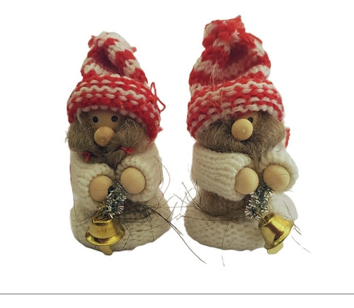 Set 2 Duendes Decorativos Navideños, 9 Cm Alto, Navidad