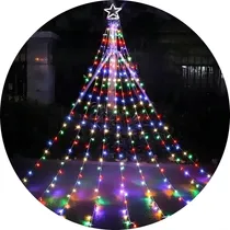 Comprar Luces Cascada Arbol Multicolor De Navidad Estrella Guirnalda Luces Led Decorativas Navidad Cascada Adornos Navideños Luces Led Qatarshop Guirnaldas Navideñas