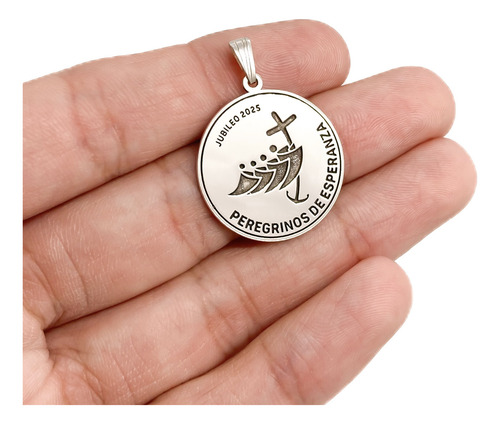 Cadena Y Dije Jubileo Peregrinos De Esperanza 2025 Plata 925 Plata 925 50 Cm