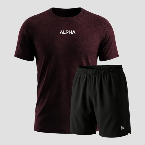 Kit Bermuda Lobo+camiseta Dry Fitness Academia Alpha