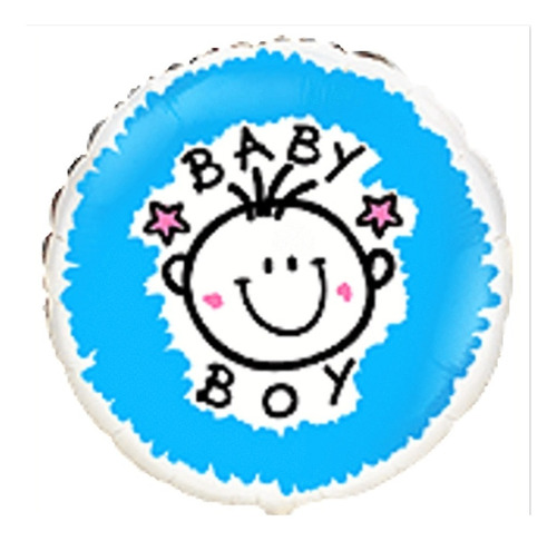 Balão Metalizado Baby Boy Redondo Festas Aniversario 50 Cm