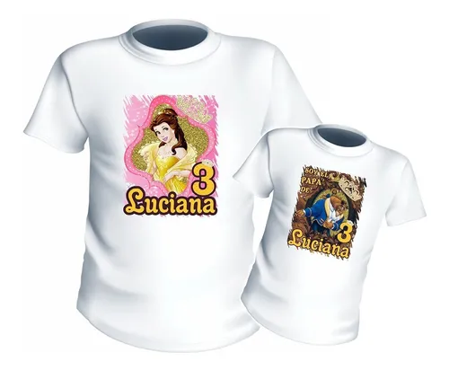 Playeras Bella Y La Bestia Infantiles Personalizadas