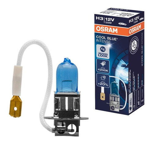 Imagem 1 de 8 de Par Lâmpada Osram H3 Cool Blue Intense 12v 55w 20%+luz Farol