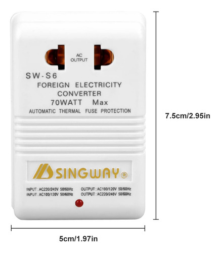 Convertidor De 120v A 240v + Paso 70w Paso Y Transformador W