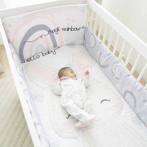 Set Edredón Cama Cuna Corral Hello Baby Niña Chiqui Mundo