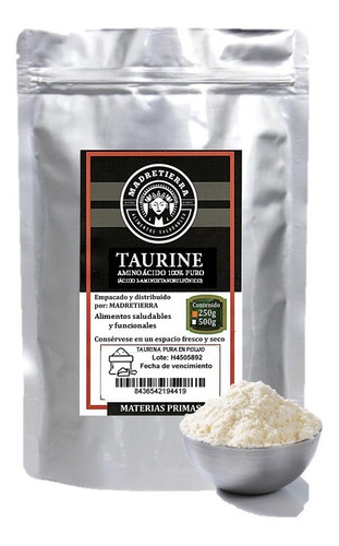 Taurina En Polvo 100% Pura (250gr) 1/2 - g a $139