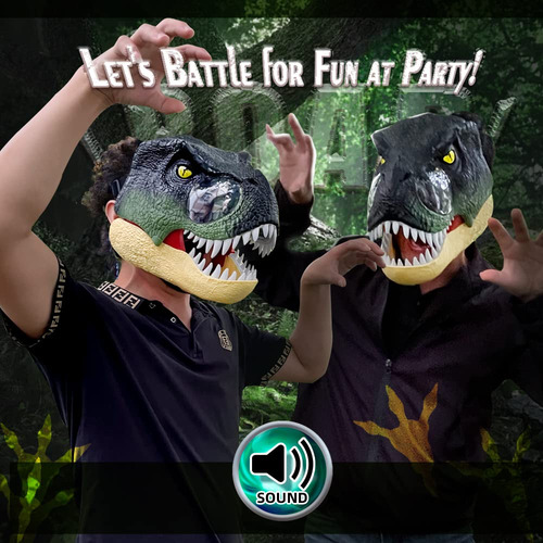 Máscara T-rex Com Olhos Iluminados Por Led P-jsmen Sounds Di