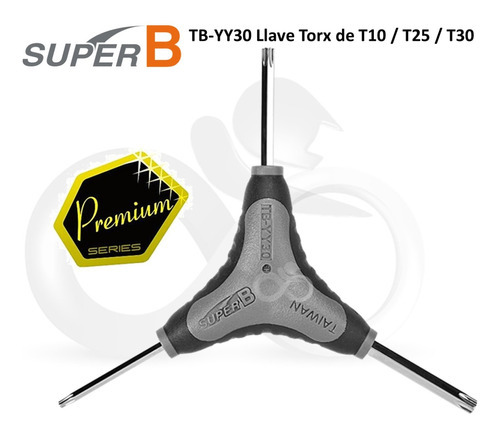 Imagen 2 de 3 de Herramienta Llave Tipo Y Torx Bicicleta Super B T10 T25 T30