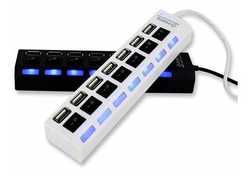 Hudiemm0b 7 Puerto Usb Hub 2.0 Splitter Adaptador Alta Para