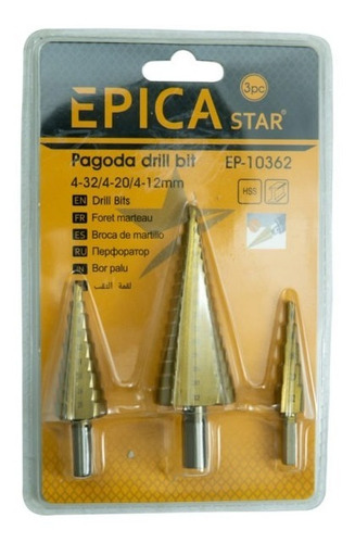 Set 3 Mechas Conicas 4/12/20/32mm Epica Star