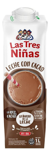 Leche Chocolatada Leche Con Cacao Tres Niñas 1l