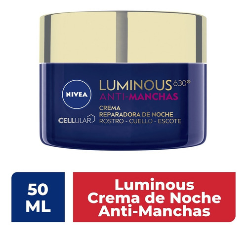 Crema Facial Noche Nivea Luminous Con Ácido Hialurónico 50ml Tipo de piel Todos