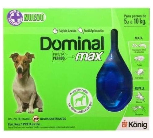 Pipeta Antipulgas Dominal Max Perros De 5 A 10kg