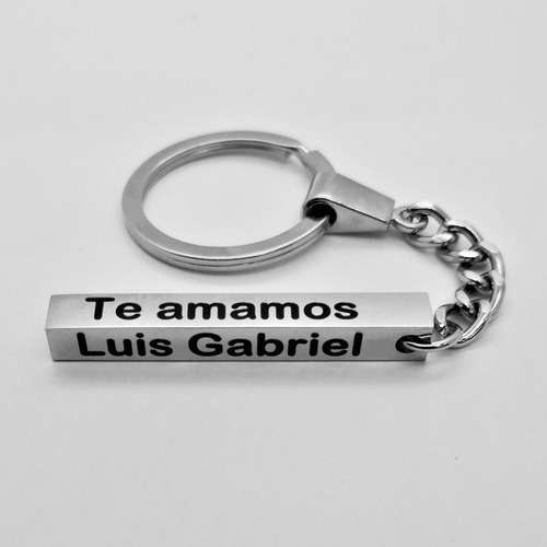 Imagen 2 de 6 de Llavero 4 Caras Texto Grabado Láser Personalizado 1073