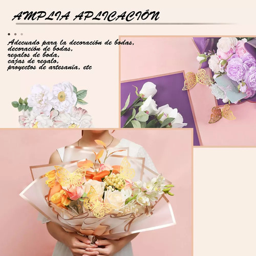 100 Hojas Papel Coreano Celofan Ramos Florales,10 Colors
