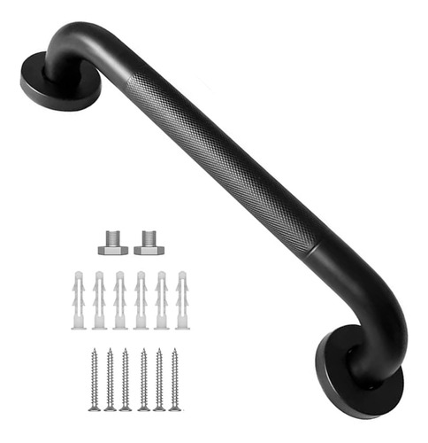 Barra Seguridad Para Baño  60 Cm Grafilada Negro Mate 