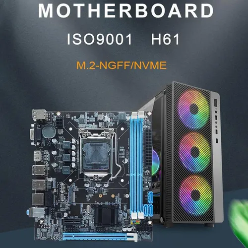 Placa Base Micro Atx H61 Lga 1155 Ddr3 Para Videojuegos