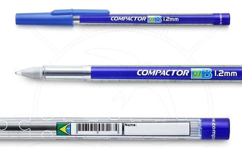 Caneta Compactor 07b 1.2mm Exterior Azul