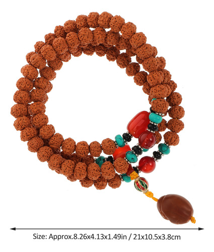 Collar De 108 Cuentas Rudraksha, Pulsera De Oración, Color A
