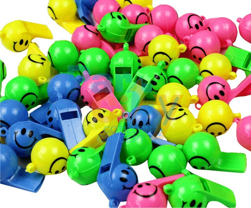 Silbato Smile Economico Pack X12 Colores Surtidos Oferta 
