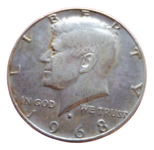 Moneda Usa. Half Dollar. Kennedy 1968. Plata 800.