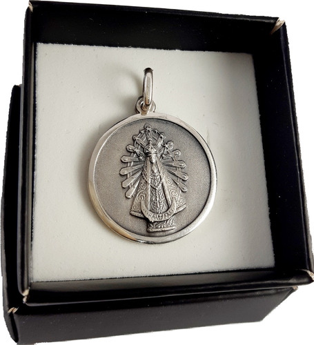 Medalla Maciza Virgen Lujan  Plata 925 Jr Joyas