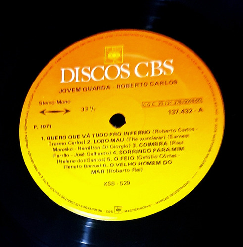 Lp Vinil Roberto Carlos Jovem Guarda 1965 (Usado)