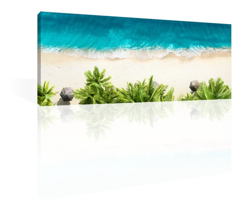 Cuadro Decorativo Canvas Slim Playa Palmeras Y Mar