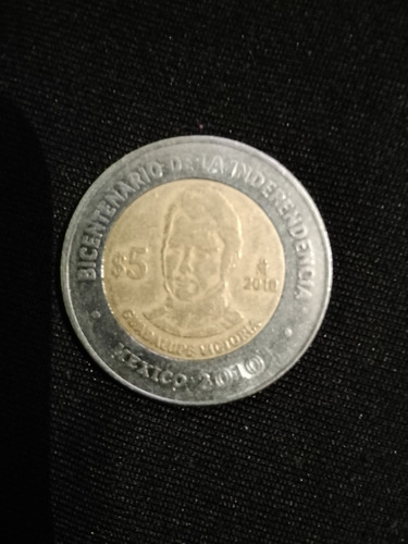 Moneda $5 Conmemorativa Guadalupe Victoria