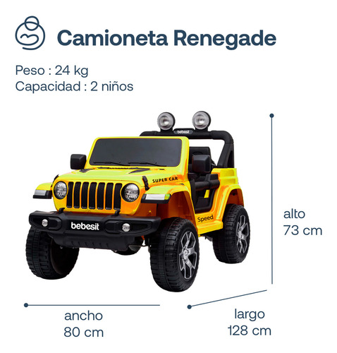 Camioneta Eléctrica Bebesit Renegade - Amarillo