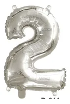 Comprar Globos Metalicos Numero Gigantes 80 Cm Plata Dos 2 Fiesta