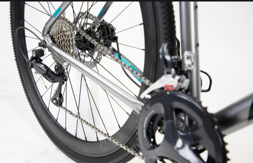 Bicicleta De Gravel Alubike Revel 700c De Aluminio Plateado 55 "