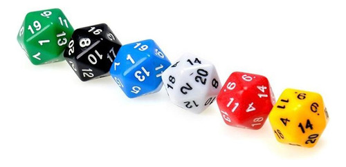 6 X Dados Multicolores De 2 Cm Y 20 Para Juegos De Cartas De