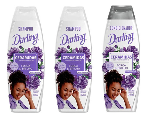 Kit Darling Ceramidas 2 Shampoos 350ml+1 Condicionador 350ml
