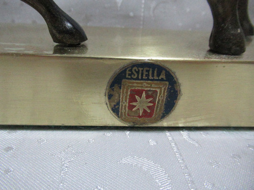 Estatua Figura Caballo Petit Bronce Con Base Bronce (15492) Dorado Oscuro (Usado)