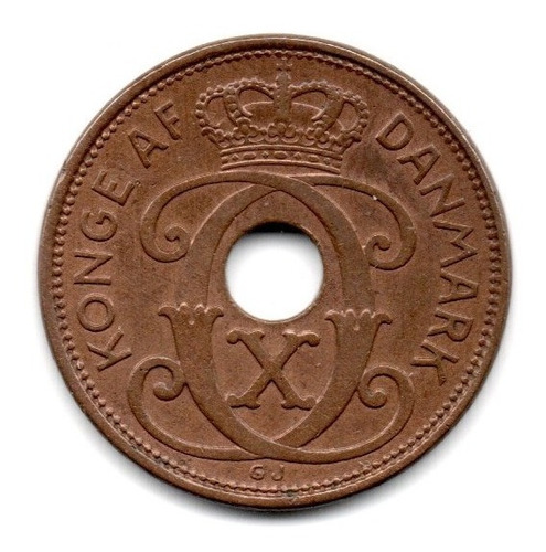 Dinamarca Moneda 2 Ore Año 1937 Km#827.2