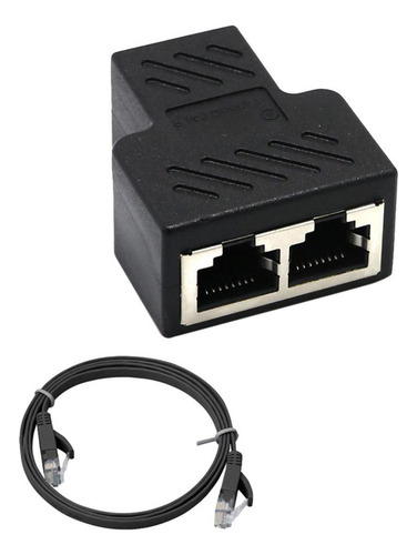 1 A 2 Lan Ethernet Network Rj45 Plug Splitter Adaptador +