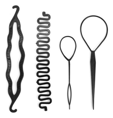 B Pelo Moño Hecedor Trenzado Peinado Clip Diy