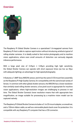 Camara Con Obturador Global Raspberry Pi Global Shutter