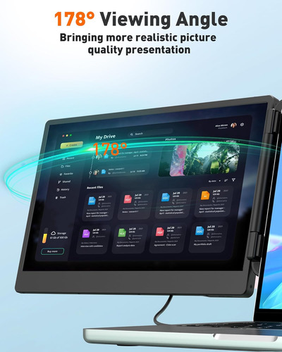 Monitor Extensor Triple Pantalla Laptop 14 Pulgadas Full Hd