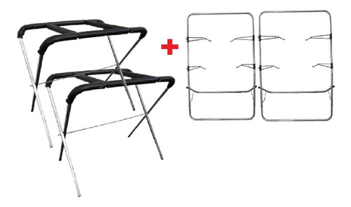 Imagem 1 de 6 de 2 Cavaletes De Preparação + 2 Suporte De Pintura / Funilaria