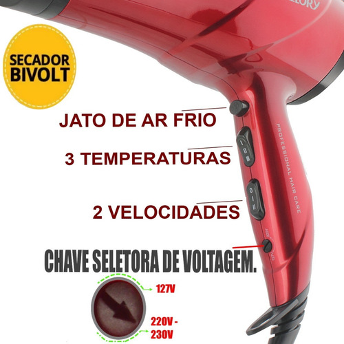 Imagem 4 de 8 de Secador De Cabelo 4000 Mallory Ion Ceramic Bivolt + Difusor