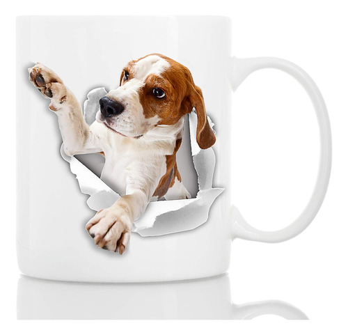 Divertida Taza De Perro Beagle, Taza De Café De Cerámica Div