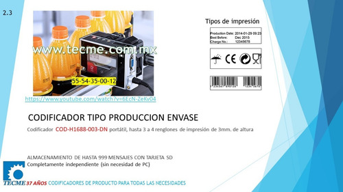 Codificador Para  Produccion Envase