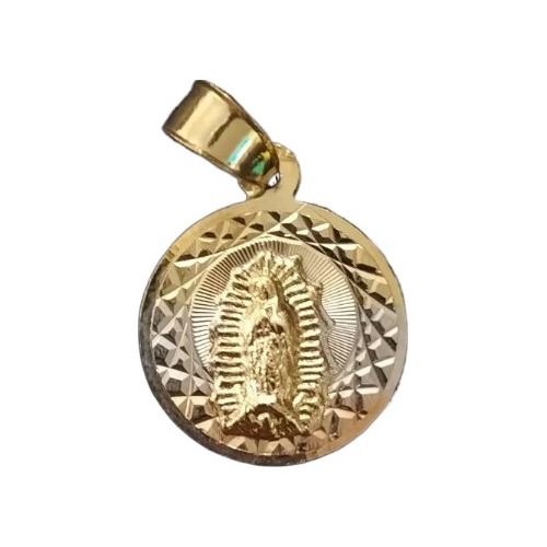 Medalla Virgen De Guadalupe Oro Laminado 14k Redonda 