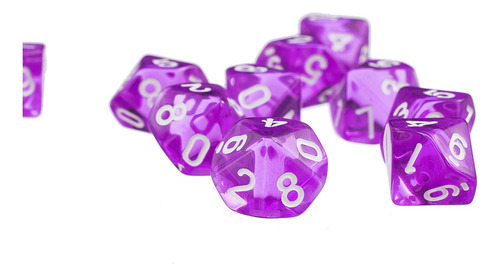 6 Colores 10pcs / Set Games Multi D10 Púrpura Púrpura