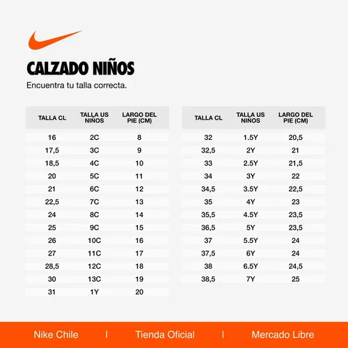 Guia de tallas nike chile hotsell