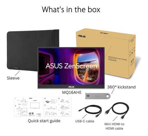 Asus Zenscreen Oled Usb-c Monitor Portátil (mq16ahe)-full Hd
