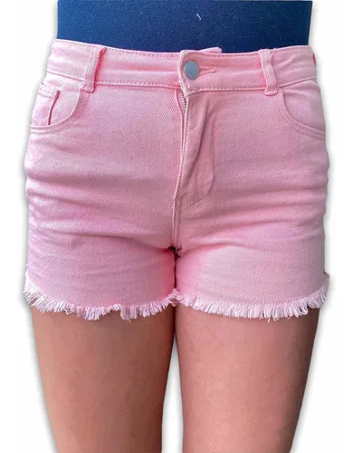Short Rosado Jean Talla 16 Ni a Mujer Juvenil Bermuda Cuotas sin